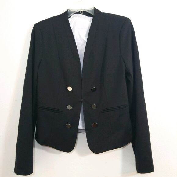 Forever 21 black silver button blazer jacket M - Picture 1 of 10